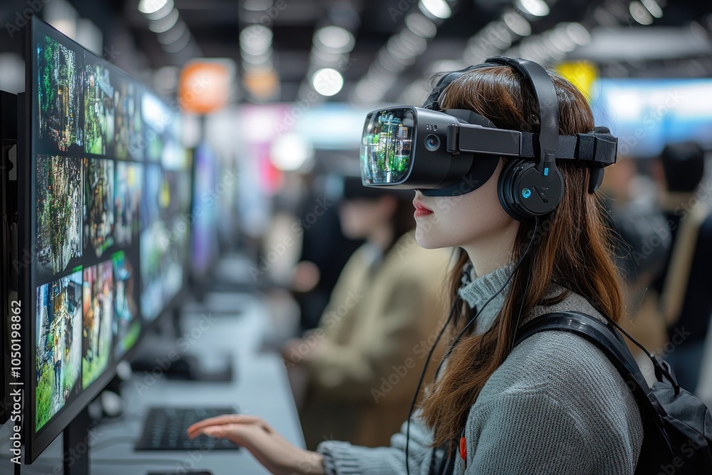Leinwandbilder Software developer enjoying virtual reality experience testing new application
