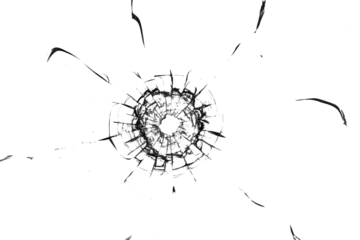 Texture of broken glass on a transparent background