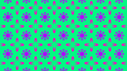 Abstract Geometric Pattern with Vibrant Green Pink and Purple Colors
