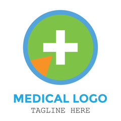 Circle medical pharmacy stylish colorful healthy icon logo design