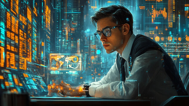 Person is calculating stock market