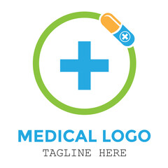 Obraz premium Creative medical medicine circle stylish minimalist logo design