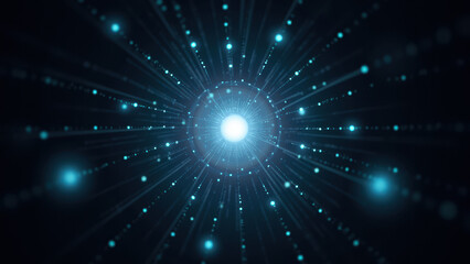 Obraz premium Digital galaxy with starburst and cosmic rays.