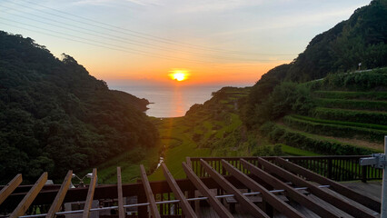 Fototapeta premium 佐賀県、浜野浦の棚田
