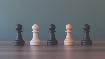 A Contrast of Chess Pawns A Visual Strategy Showcase that Provokes Thought and Insight