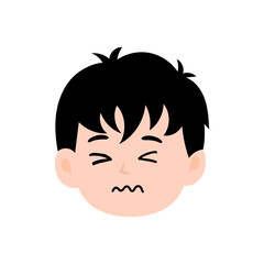 kawaii boy variant expression.  various expressions and gesture. element stock