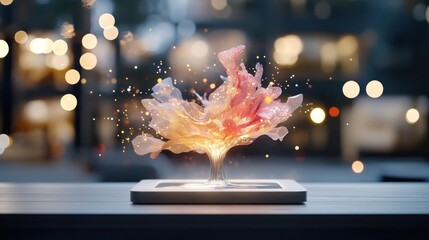 Futuristic Holographic Data Visualization for Business Analysis