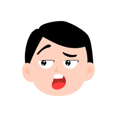 face expression kids element design character. cute kid face expression emoji emoticon. different postures with various emotions.