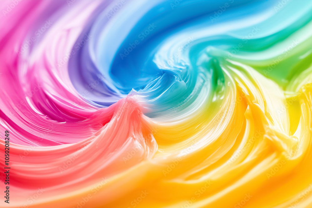 Poster colors swirl together, creating a mesmerizing blend that captivates the viewer's imagination