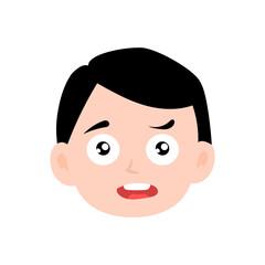 Fototapeta premium emoticon boys character. Happy, sad, excited, calm, surprised, scared, shy, angry, tired, proud, jealous, worried, silly, bored, loved, confused