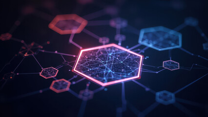 Obraz premium Illustration of a complex digital network with vibrant colors.