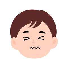 brown hair kawaii boys on different exspression design element stock. kawaii emoticon