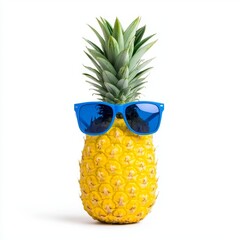 A fun and quirky pineapple wearing blue sunglasses, bringing a playful vibe to any summer-themed design.