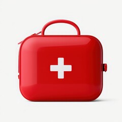 Obraz premium First aid kit on white background.