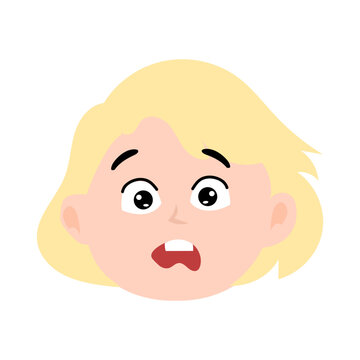 variant expression face girls element srock design. kawaii emoticon