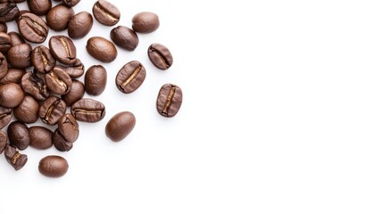 Fototapeta premium Coffee beans isolated on white background. Macro. 
