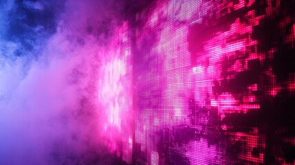 Obraz premium Pastel gradient pixel texture with neon tones and static tv display effect