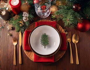 Christmas and New Year&rsquo;s Festive Table Setting