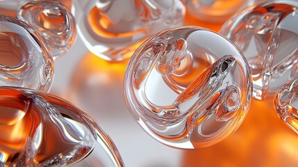 3D Abstract Glass Objects with Reflective Caustics