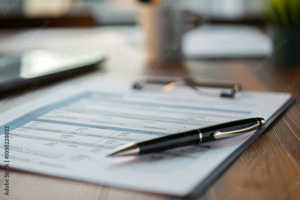 Aufkleber businessman is analyzing financial data using charts and graphs on a document at his desk