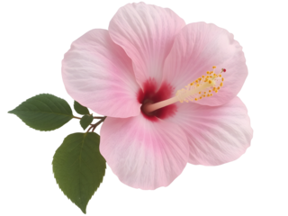 A delicate pink hibiscus flower with a vibrant center, showcasing the beauty of nature