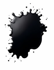 Fototapeta premium Black paint spilled on a white background
