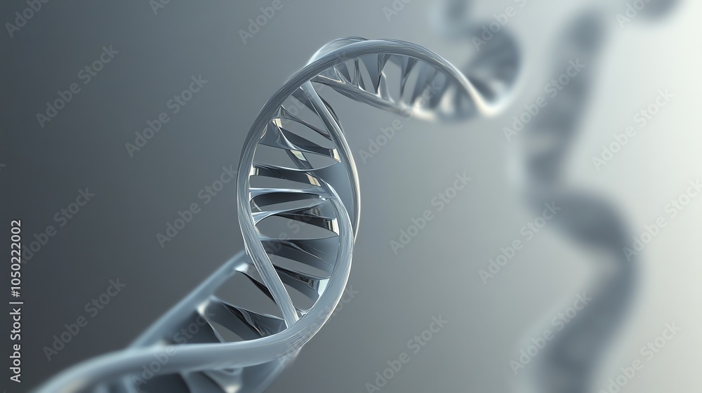 Poster a 3d rendering of a dna helix, a symbolic representation of the building blocks of life.