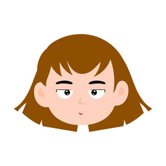 boy or girls face expression. different postures with various emotions.boy or girls face expression. d