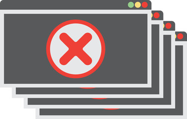 Obraz premium Warning Popup, Error System Symbol