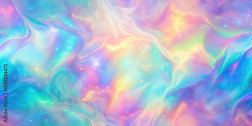 Aufkleber Abstract iridescent texture with shimmering holographic colors and subtle sparkle