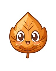 Fototapeta premium Cute Cartoon Autumn Leaf Character Illustration