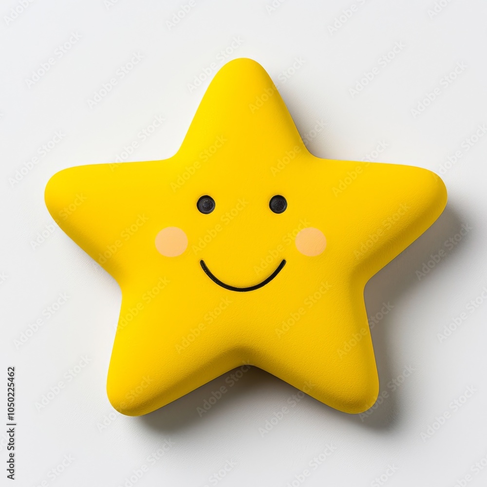 Poster a cheerful yellow star with a smiling face, adding a playful touch to any space.