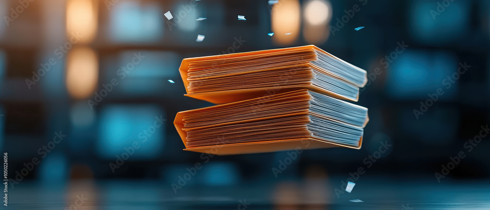 Poster organized document folders in well arranged archive room create sense of order and efficiency. vibra