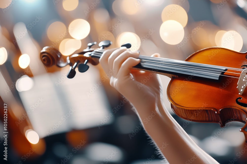 Poster delicate notes take flight as instruments unite, creating a vibrant melody amidst a mesmerizing orch