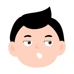 face expression kids element design character. cute kid face expression emoji emoticon. different postures with various emotions.