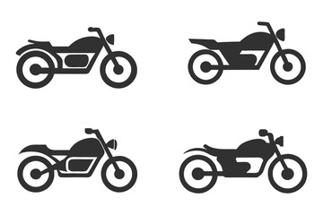 Obraz premium Minimalist Motorcycle Icon Collection for Automotive Graphics.
