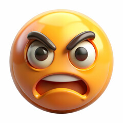 Naklejka premium Realistic 3D emoji with angry face