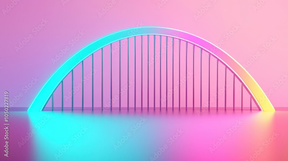 Aufkleber a futuristic archway with vibrant neon colors, creating a visually appealing and modern aesthetic ag
