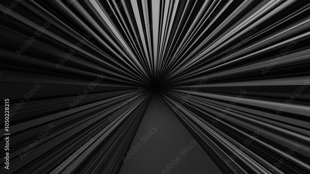 Poster a striking black and white image showcasing an upward perspective of lines converging, creating a se
