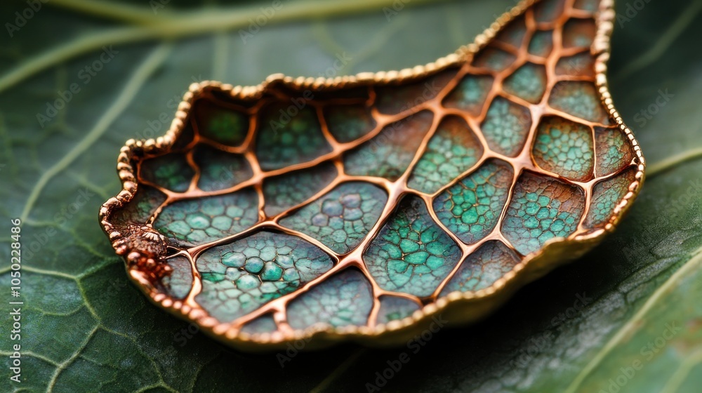 Poster Artistic Close-Up of Intricate Leaf Pattern Design