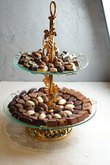decorated chocolate tower