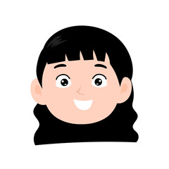 face expression kids element design character. cute kid face expression emoji emoticon. different postures with various emotions.