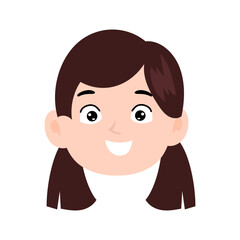 face expression kids element design character. cute kid face expression emoji emoticon. different postures with various emotions.