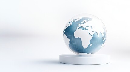 Simplified Globe Icon on Clean Background