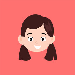 face expression kids element design character. cute kid face expression emoji emoticon. different postures with various emotions.