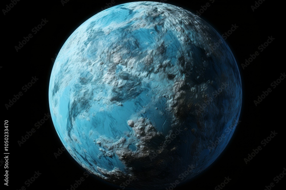 Poster inspiring astronomy visual isolated planet with intricate details on a clean white background