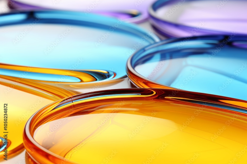 Poster elegant composition of intersecting circles in vivid colors for a minimalist optical lens effect