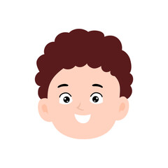 Obraz premium face expression kids element design character. cute kid face expression emoji emoticon. different postures with various emotions.