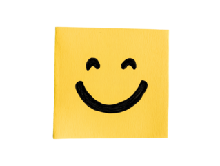 Smiling face drawing isolated on transparent or white background, png