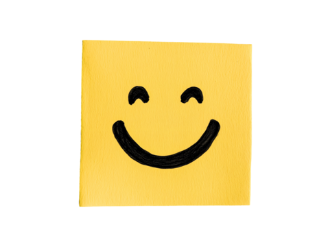 Smiling face drawing isolated on transparent or white background, png